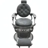 Fauteuil de Barbier Rétro Inclinable et Rotatif en Simili Cuir thumbnail 1