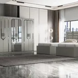 Chambre à Coucher 2LITS Jumeaux 6 battants 4 pièces Gris Clair Ema Twin thumbnail 1