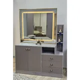 Chambre à Coucher Armoire 6 battants 6 pièces Gris Beige Blanc Pusat thumbnail 4