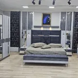Chambre à Coucher Armoire 6 battants 6 pièces Gris Eftelya thumbnail 1