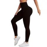 Legging Yoga Femme Taille Haute – Noir, Ultra Confort thumbnail 1