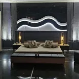 Chambre à Coucher 6 battants 4 pièces Blanc Gris Felicita thumbnail 1