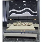 Chambre à Coucher 6 battants 4 pièces Blanc Gris Didim thumbnail 3
