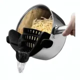 Passoire à pot en silicone pour casseroles et bols - Noir thumbnail 1