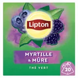 LIPTON-Thé vert myrtille & mure 20 sachets thumbnail 1