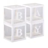 Boîtes de ballons blancs, avec lettres  baby thumbnail 1
