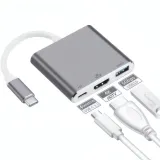 Convertisseur Type-C vers HDMI, Type-C & USB 3.0 - R SCAR RS-TCHD3IN1 thumbnail 1