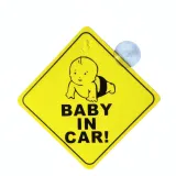 Bébé à bord avec ventouse Panneau signalétique de voiture thumbnail 1