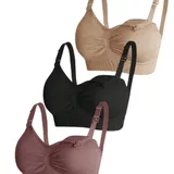 Soutiens-Gorge Allaitement Maternité en Nylon – Lot de 3 thumbnail 1