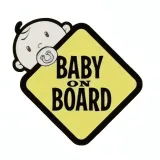 2 pièces Autocollants “Bébé à bord” - Panneau d’avertissement réfléchissant thumbnail 1