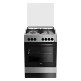 Cuisinière Beko 4 Feux A Gaz avec four électrique 60x60 Multifonction Acier Inoxydable Full Option FSE62110DX thumbnail 1