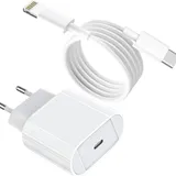 Chargeur iPhone - 20W + Câble USB-C vers Lightning 1m – Certifié MFi thumbnail 1