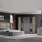 Chambre à Coucher Armoire 6 battants 6 pièces Gris 6190F0 thumbnail 1