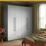 Armoire 4 battants 170X45X175 Cm Blanc ARB004 thumbnail 4