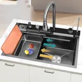 Evier de cuisine 8046B en acier inoxydable 304-coloris noir thumbnail 1