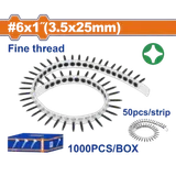 Vis autotaraudeuses Wadfow en bande, 3,5 x 25 mm, 1000 pièces thumbnail 1