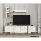 Table Téléviseur Nabou Marble Unit White T605B thumbnail 1