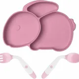 Assiette en Silicone pour Bébé avec Ventouse et Cuillères thumbnail 1
