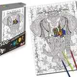 Puzzle Éléphant À Colorier 500 Pièces Adulte Enfant Anti Stress Créatif Relaxation Concentration Artistique thumbnail 1