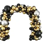 116 pièces Kit d'arche de ballons en latex noir, or et argent, convient pour les fêtes thumbnail 1