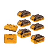 Méga-Pack Énergie Mixte P20S : 6 Batteries (4x 2.0Ah + 2x 4.0Ah) + 1 Chargeur Double Simultané 4A avec Mallette   COSLI230701 thumbnail 1