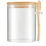 Lot de 2 Bocaux Hermétiques Verre avec Couvercle - Bambou + Cuillère thumbnail 1