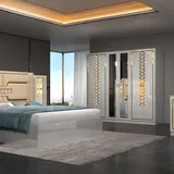 Chambre à Coucher 6 battants 5 pièces Blanc MC612 thumbnail 1