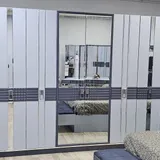Chambre à Coucher Armoire 6 battants 6 pièces Gris Eftelya thumbnail 5