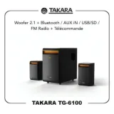 Baffle 2.1 Takara TG-6100 avec Bluetooth et Télécommande thumbnail 1