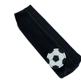 Trousse Scolaire - Motif Ballon de Football en Tissu Oxford – Noir thumbnail 1