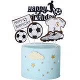 Ensemble de décorations de gâteau motif football, 6pcs thumbnail 1