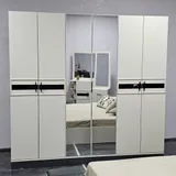 Chambre à Coucher 6 battants 4 pièces Blanc Gris Didim thumbnail 5