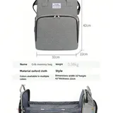 Sac à Dos Sac à Langer Bébé – Imperméable, Pliable, Noir thumbnail 1