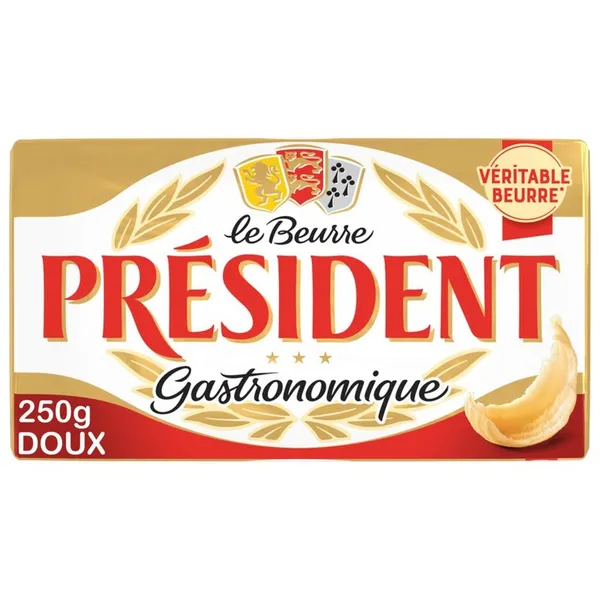 Président beurre doux pasteurisé 82% M.G. 200 g