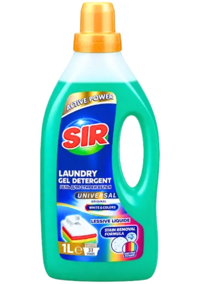 Lessive liquide blanc et couleurs Sir 1 L