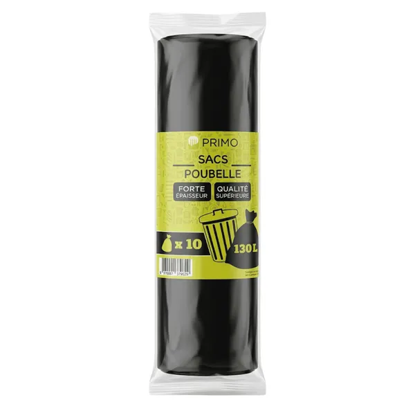 PRIMO – Sacs poubelle - 130 L - Lot de 10