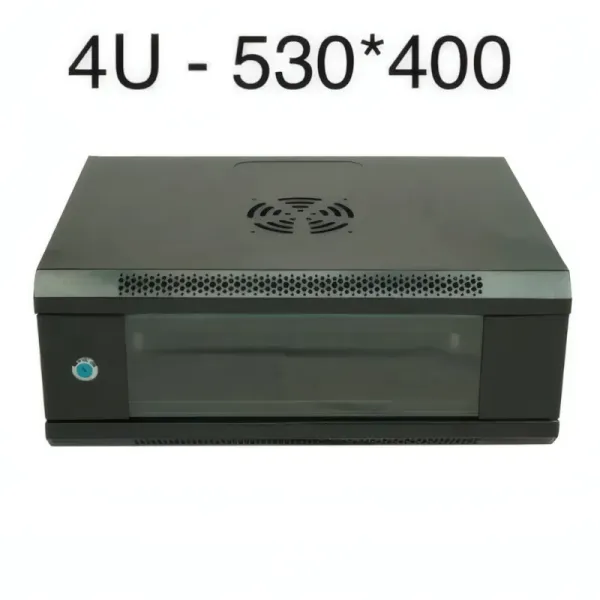 Coffret Informatique 4U avec Ventilateur et Multiprise - Armoire Murale 19"