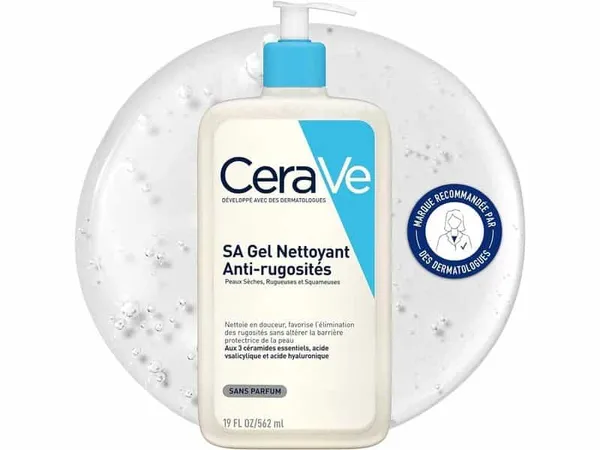 CERAVE - Gel SA Anti-Rugosités Nettoyant Exfoliant Corps - Peaux Très Sèches & Squameuses - 572ML