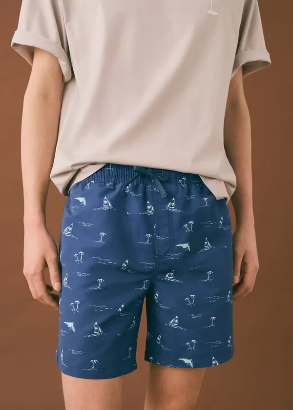 Mango – Maillot de Bain pour Homme Imprimé Palmiers