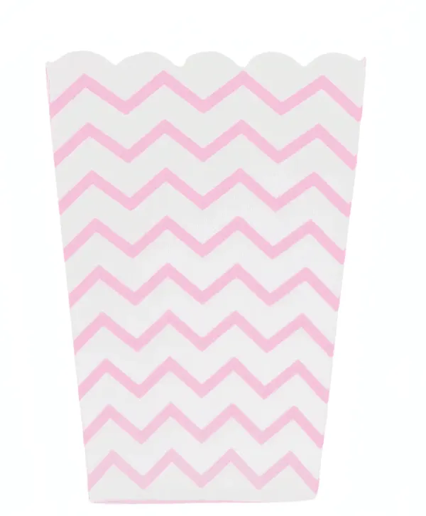 Boîtes de Pop-Corn – Lot de 20 – Rose et Blanc