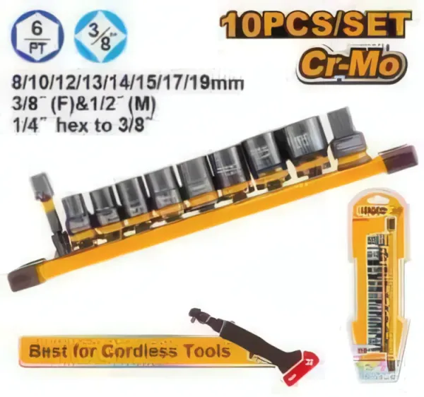 10 pcs 3/8″dr. impact socket set INGCO HKISSD38104