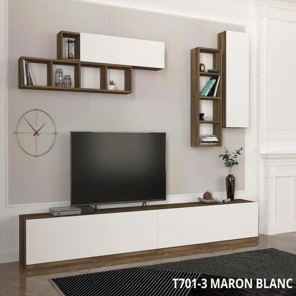 Table Téléviseur EG3 Marron Blanc T701
