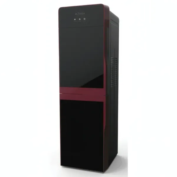 Fontaine à eau noir-rouge avec frigo intégré