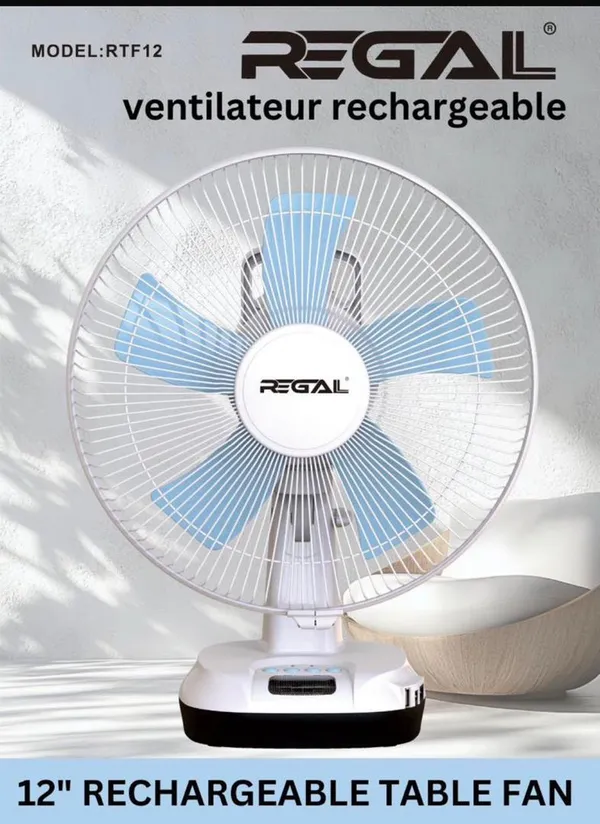 Ventilateur Regal 12" Rechargeable A Table RTF12