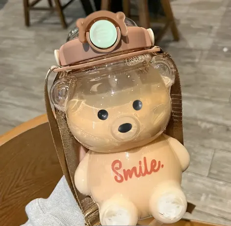 Gourde Portable Ours – Grande Capacité 1000 ml avec Paille