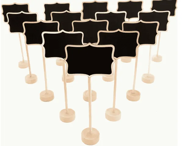 Mini Tableaux Noirs en Bois avec Support, Étiquettes de Prix pour Marqueurs de Buffet