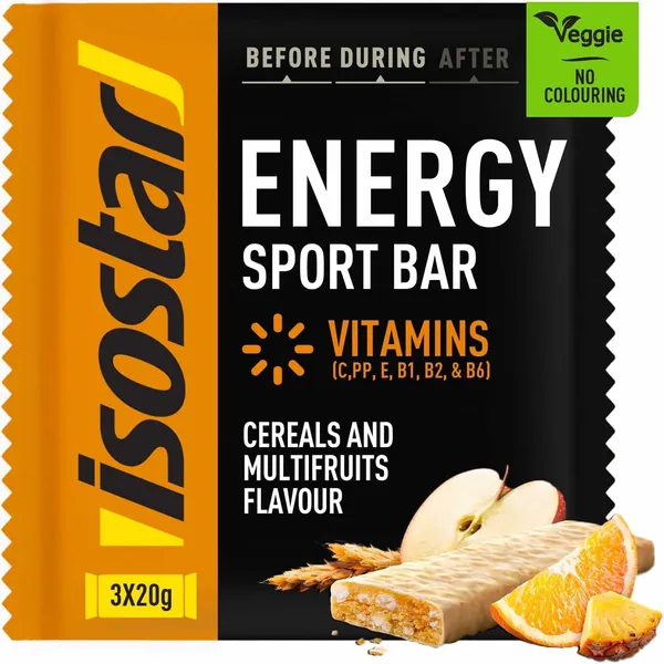 ISOSTAR – Barre Energy Sport Céréales & Multifruits – Barres Énergétiques 3 x 20 g