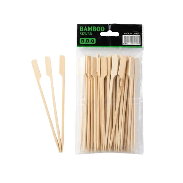 Pics en Bambou Naturel avec bout plat pour barbecue – 50PCS