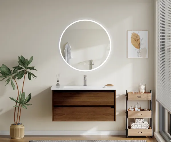 Meuble Salle de bain avec miroir led - F-5055