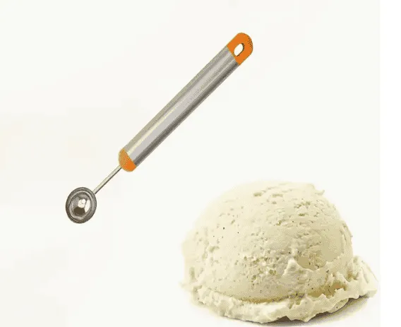cuillère à glace et fruits en acier inoxydable